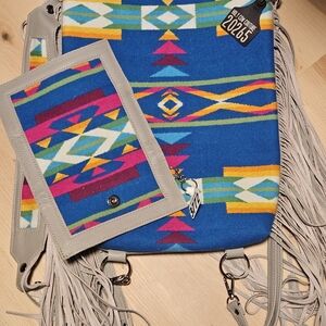 Holy Cow Couture Large Bagpack With Matching Wallet. Genuine Pendelton Wool